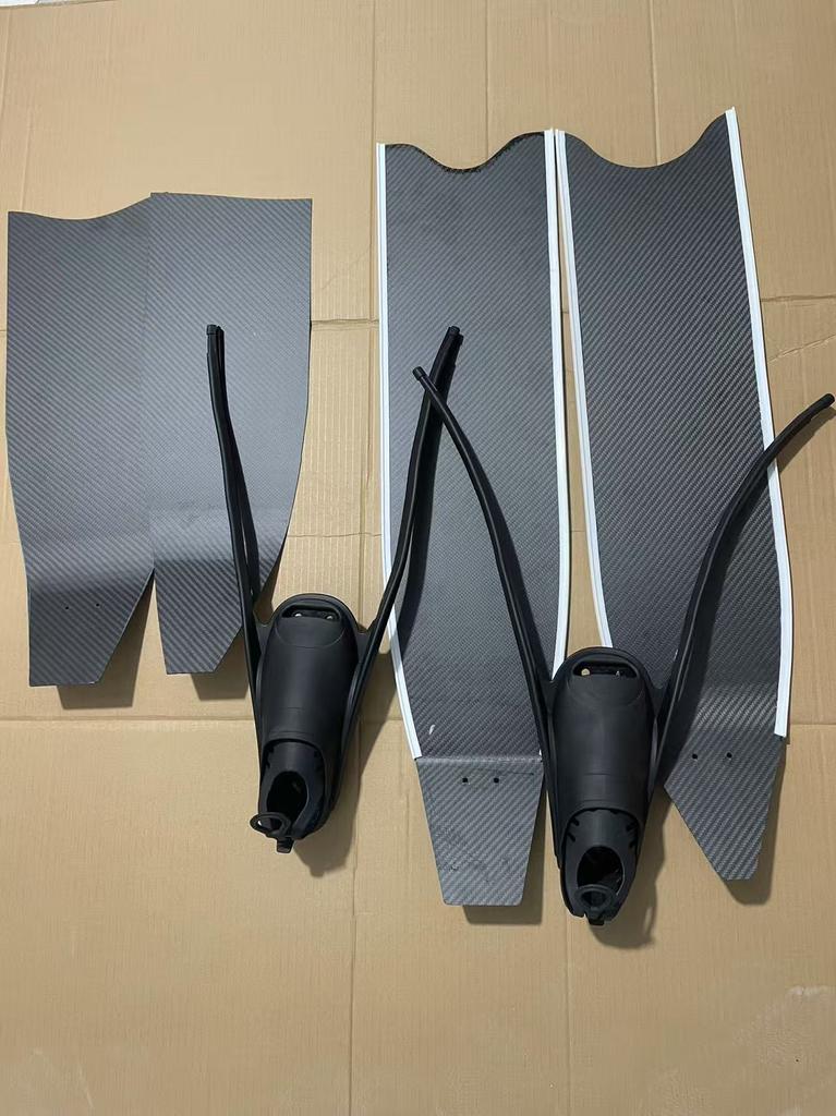 Custom Design Pure Carbon Long Swimming Fin Carbon Fiber Blades Free Diving Blades with Carbon Fiber Fins
