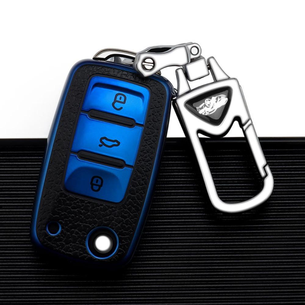 VW Car Key Cover for Polo Golf Jetta Passat Tiguan Santana Leather Key Case Protector