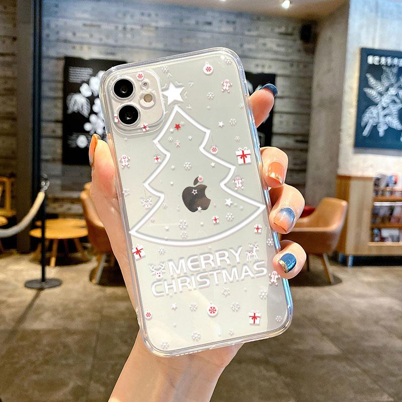 Прозрачный чехол для Apple iPhone 14 11 13 12 Pro 7 8 Plus XR X XS Max 6 6S 13Pro силиконовый чехол для телефона Снеговик Рождественский мультфильм