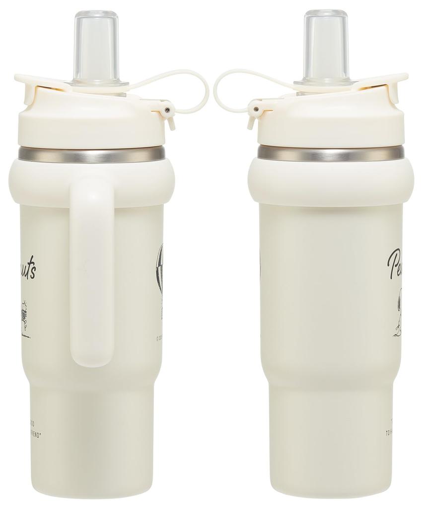 Skater Straw Tumbler Handle Direct Snoopy Badge Design 830ml, Insulated, Included, 2-Way Drinking, STSTB9-A