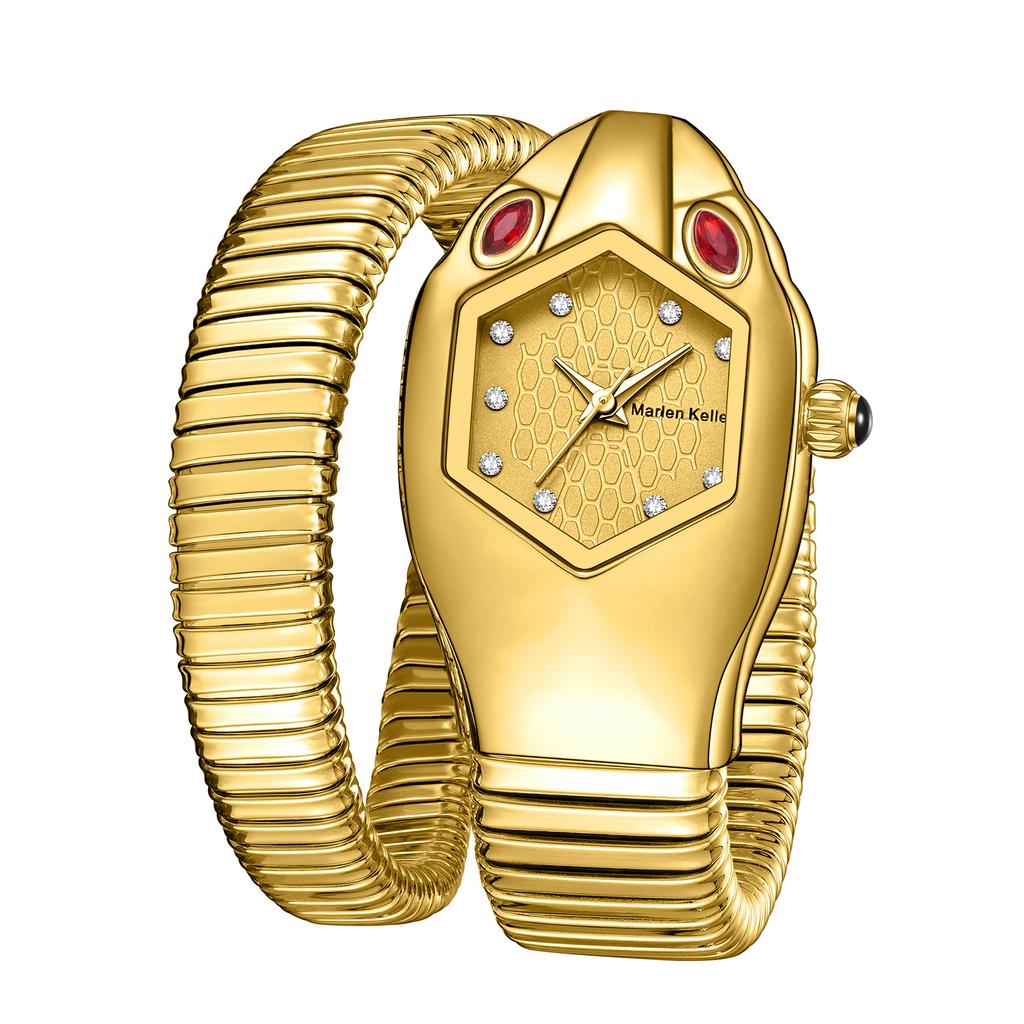 Часы Женские Роскошные Бриллиантовые Уникальной Формы Змеи Водонепроницаемые Кварцевые Женские Часы Часы