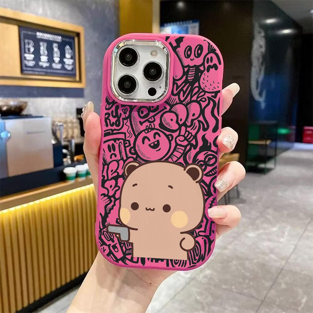 Phone case: 2D flat design suitable for iPhone 18 17 16 15 14 13 Pro protective case, couple style, simple and cute, Christmas and Halloween gift