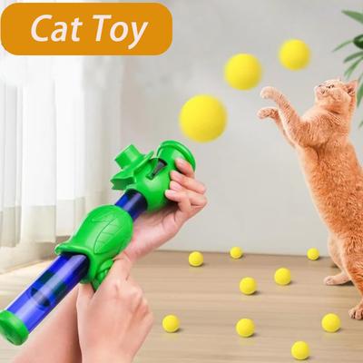 1 набор игрушек для кошек, интерактивные игрушки для домашних животных, мяч, котенок, щенок, обучающая игра, пусковая установка для мячей EVA, игрушки для непрерывной стрельбы, товары для кошек