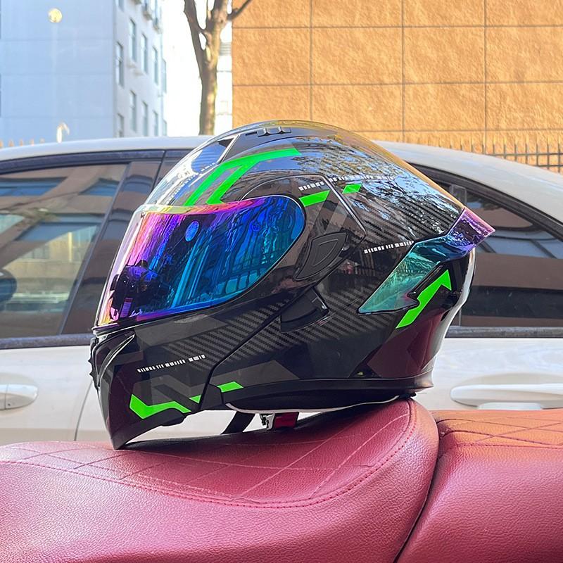 Modular Flip-Up Motorcycle Helmet With Dual Visor Winter Wing Full Face Men Women All Season Bluetooth Ready