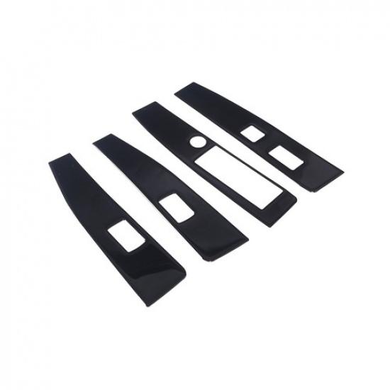 Glossy Piano Black Window Lift Switch Panel Cover Trim + For Toyota Tacoma 16-22