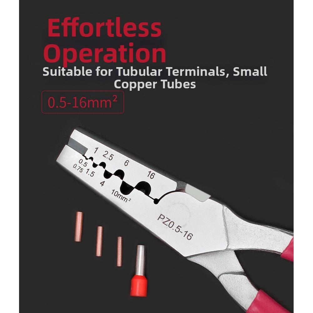 Ergonomic Grip Crimping Pliers For DIY Projects Built-In Cutting Blade Comfortable Handling Efficient Crimping