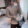 Водолазка базовый топ осень-зима универсальная футболка с длинным рукавом в полоску приталенная женская трикотажная блузка