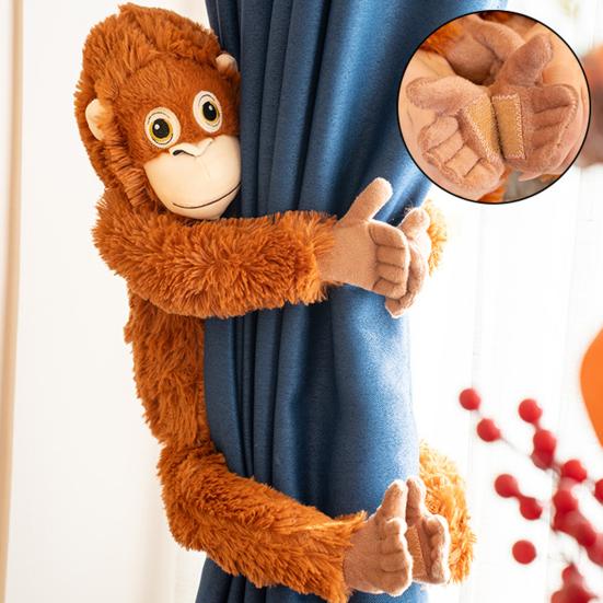 Realistic Gorilla Plush Toy Soft Stuffed Monkey with Movable Limbs & Detailed Fingers Convertible Backpack Shoulder Bag Cuddly Companion for Kids