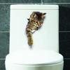 3d трехмерное украшение для сломанной стены с котенком, крышка для унитаза, наклейка для унитаза, наклейка для ноутбука, наклейка на стену