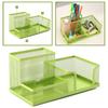 Hollowed-out Metal Mesh Pen Holder 3/4 Grid Desk Stationery Organizer Pencil Storage Box  Cosmetics