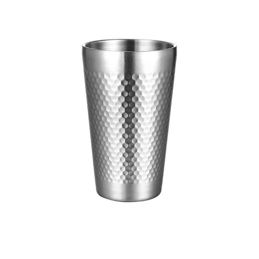 Hammered Texture Double-Wall Beer Cups Stainless Steel Milk Mugs New Cold Water Drinks Cup Bar