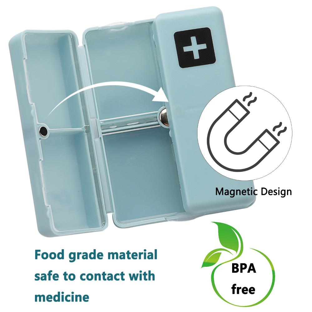 Контейнер для таблеток с 7 отделениями для сумки, портативная коробка для таблеток, складной еженедельный органайзер для таблеток
