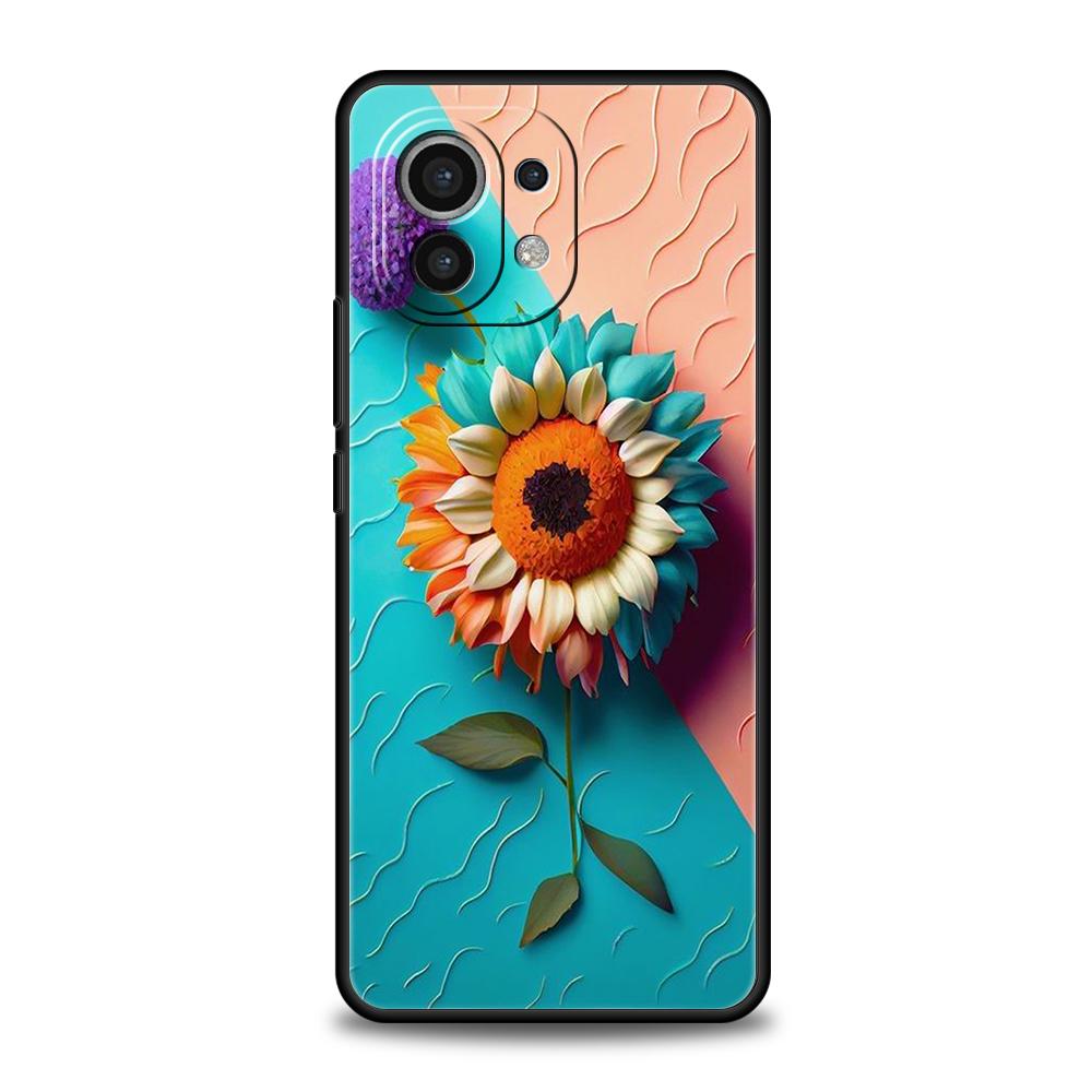 Чехол для телефона подсолнух для Xiaomi Mi 14 13 12 11 Ultra 13T 12T Poco C51 F3 F4 F5 X3 X4 NFC M3 Pro Lite 5G Силиконовый Чехол Сумка
