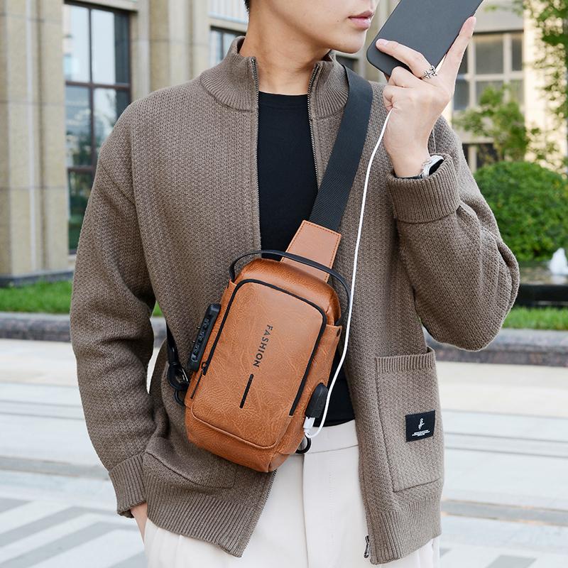 Мужская нагрудная сумка большой вместимости, сумка через плечо, многофункциональная сумка