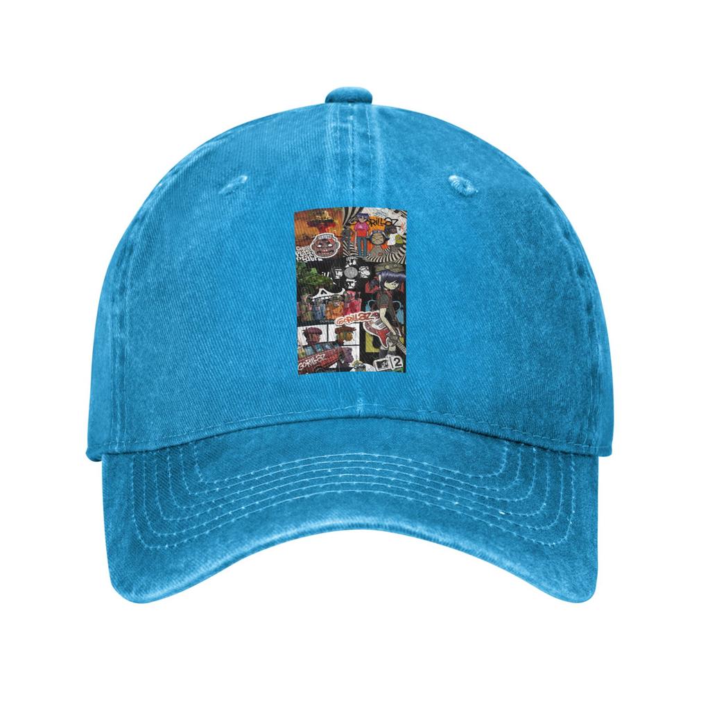 Music Band Gorillaz  Denim Fabric Cap Casual Baseball Caps Adjustable Hat Summer Unisex Baseball Hats