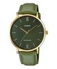 Quartz Watch Gold X Green Leather Band Overseas Model [Casio] Men's MTP-VT01GL-3B [Item]