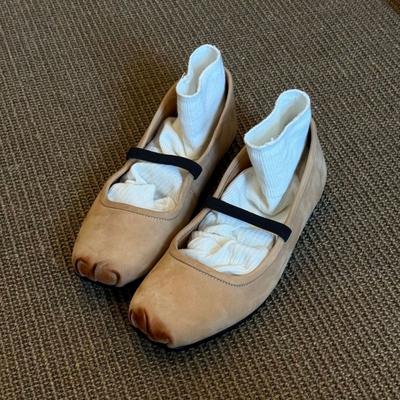 Версия из овчины ~ полированный квадратный носок, нос-пятачок, мелкий вырез, одинарная обувь, женские осенние балетки Мэри Джейн