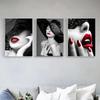 Современные черно-белые сексуальные курящие женщины в шляпах, принт, искусство, холст, постер для украшения гостиной, домашний декор для стен