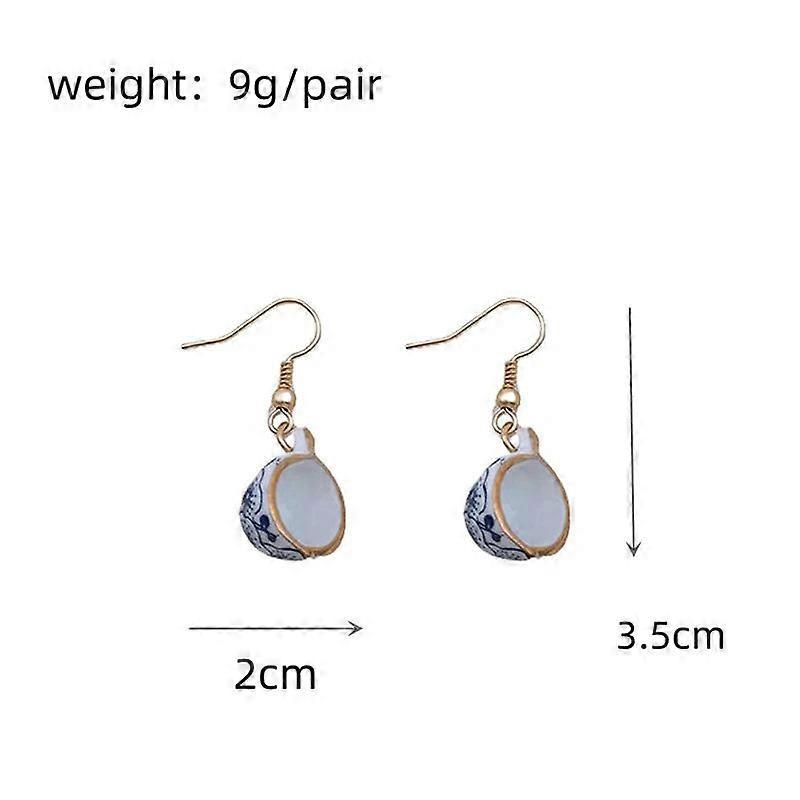Retro Ceramic Teacup Earrings