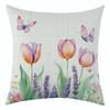 New Butterfly Flower Linen Printed Pillowcase for Holiday Decoration, Car Sofa Cushion