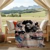 Rock 'n' Roll Legend Print Flannel Blanket, Soft Warm Lightweight Throw Blanket for living Room,Sofa Bed Camping office