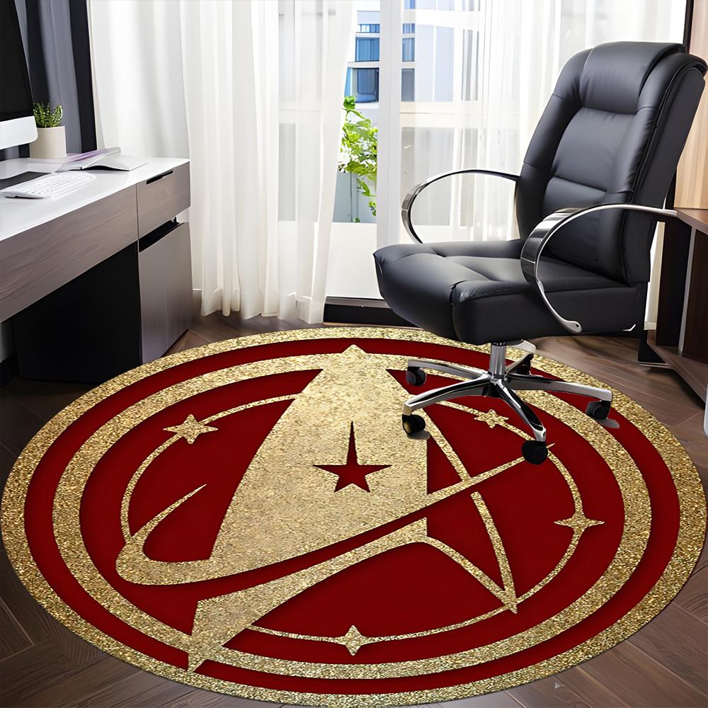 1pcStar Trek Office Round Area Rug, Indoor Mat Suitable For Office, Bedroom Living Room Home Decor, Room Deco, Offic a0928127