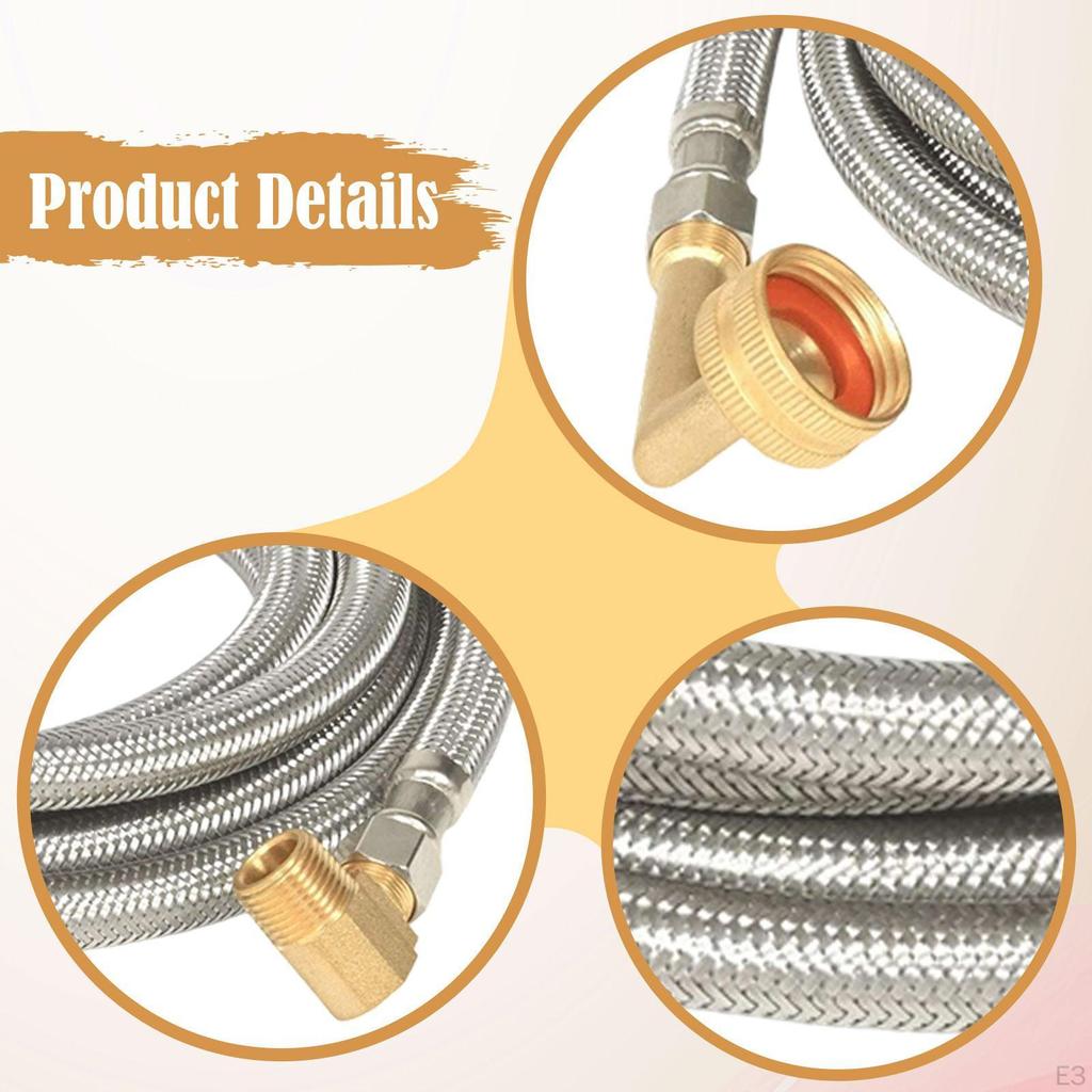 Шланг для посудомоечной машины 3/8" наружный угловой и 3/4" FHT комплект для замены и установки