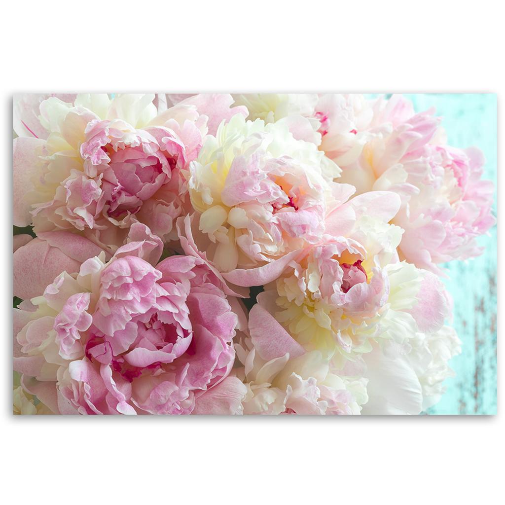 Canvas Print, Pink Peony Flowers