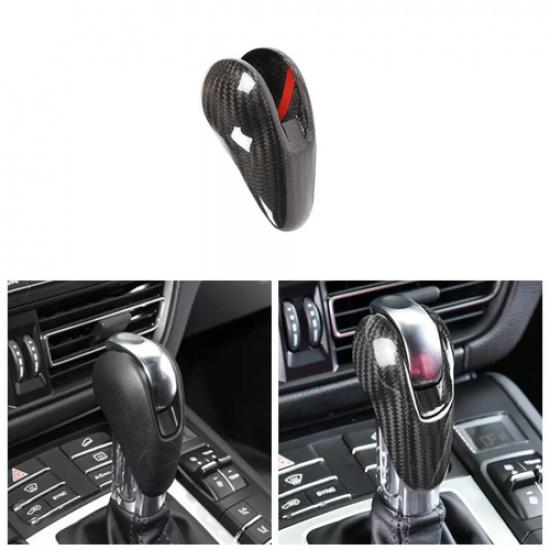 Real Carbon Fiber Gear Shift Knob Cover Trim For Porsche MACAN 2014- 718 911