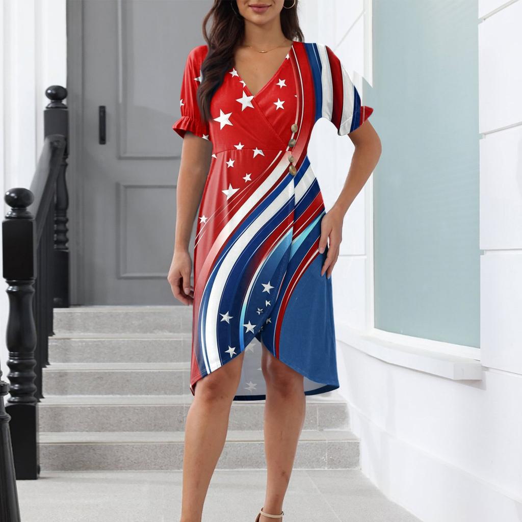 Пляжные платья для женщин, весна-лето, элегантное платье с V-образным вырезом и цветочным принтом в стиле бохо, струящееся гавайское платье макси с рюшами