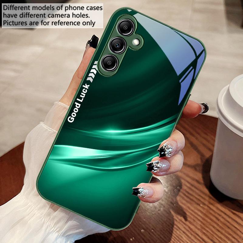 Счастливый Градиентный Волна Для Samsung Galaxy A14 4G 20 30 52 20S 21S 22 32 33 34 42 50 51 53 54 70 71 72 73 5G Стеклянный Чехол для Телефона