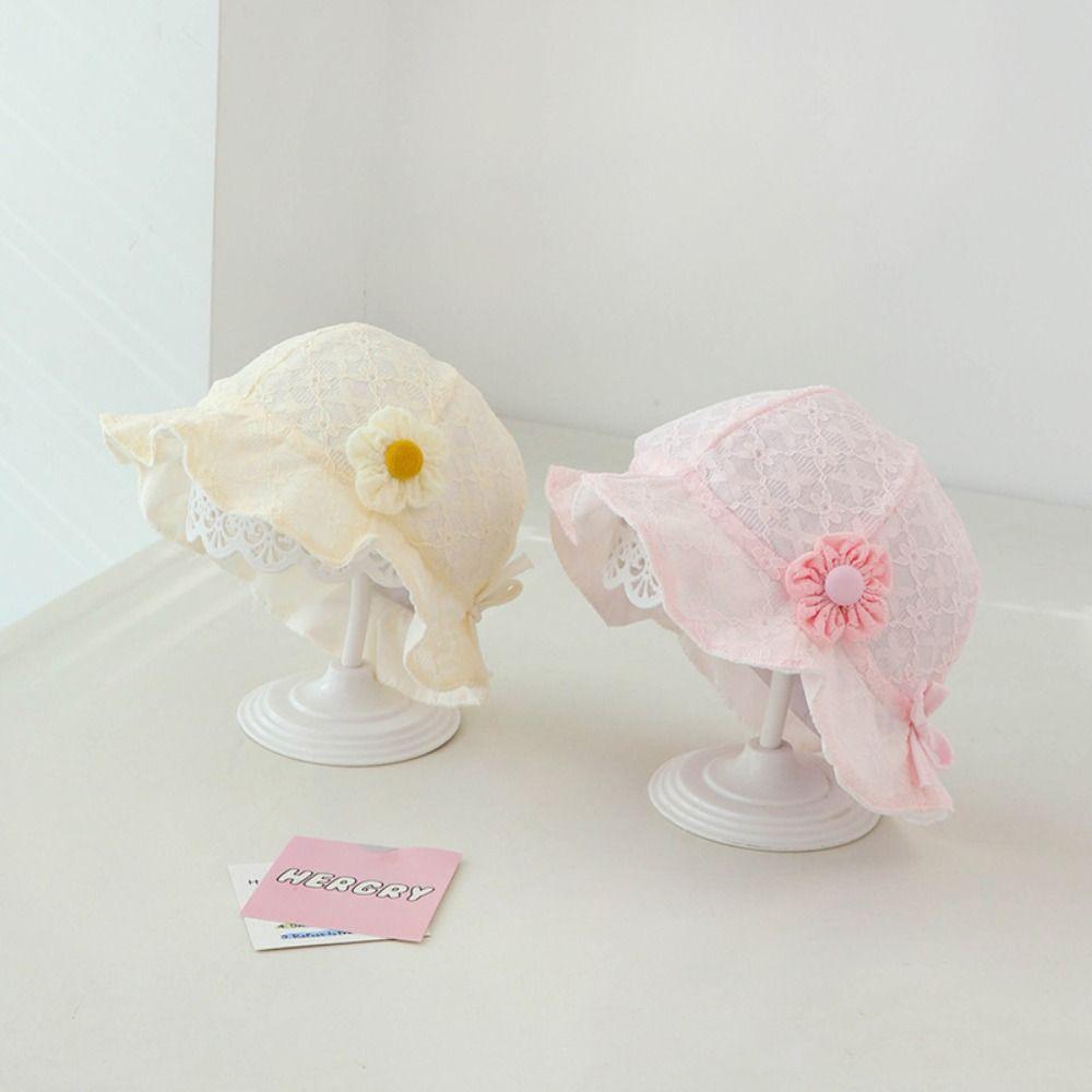Sweet Infant Bucket Hat Lace Ruffle Baby Fisherman Hat Casual Newborn Sun Hat  Outdoor