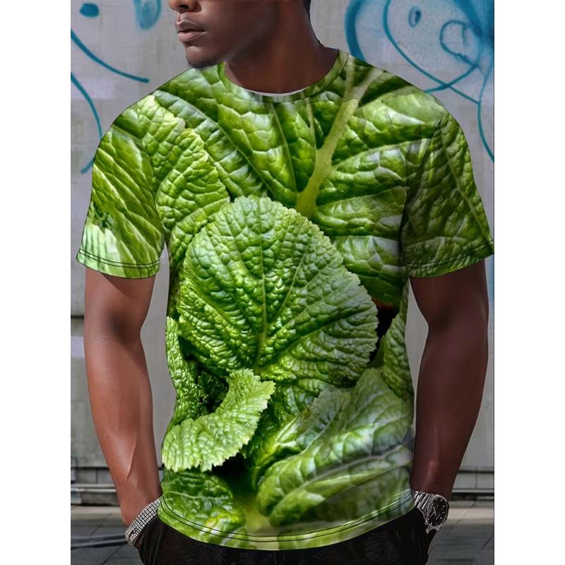 Смешные футболки с капустой и салатом, овощная 3D-печать, мужские, женские, с коротким рукавом