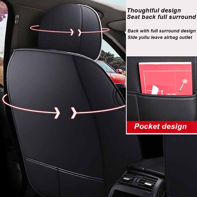Full Envelope Car Cushion Four Seasons Universal Leather Seat Cover Suitable for Applicable To Most Cars Cars SUV Trucks Pickups Airbag Compatible