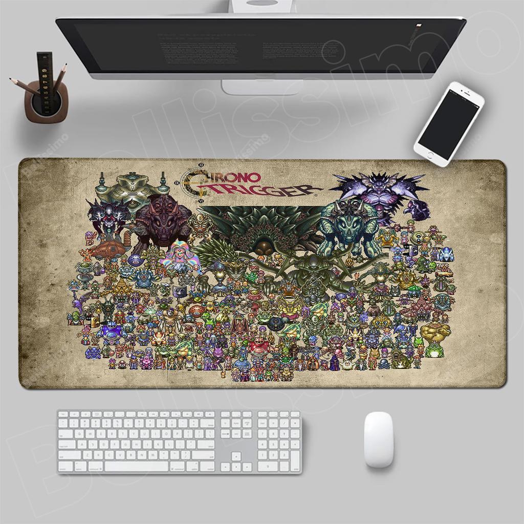 Mouse Pad Anime Gamer Gaming Accessories Speed C-chrono Trigger Keyboard Pad Rubber Lock Edge Desktop Mouse Mat Laptop Mousepad
