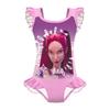 Kids Girls Anime Cartoon POP Singer Rumi Zoey Mira Print Ruffle Sleeveless One-piece Swimsuit Swimwear