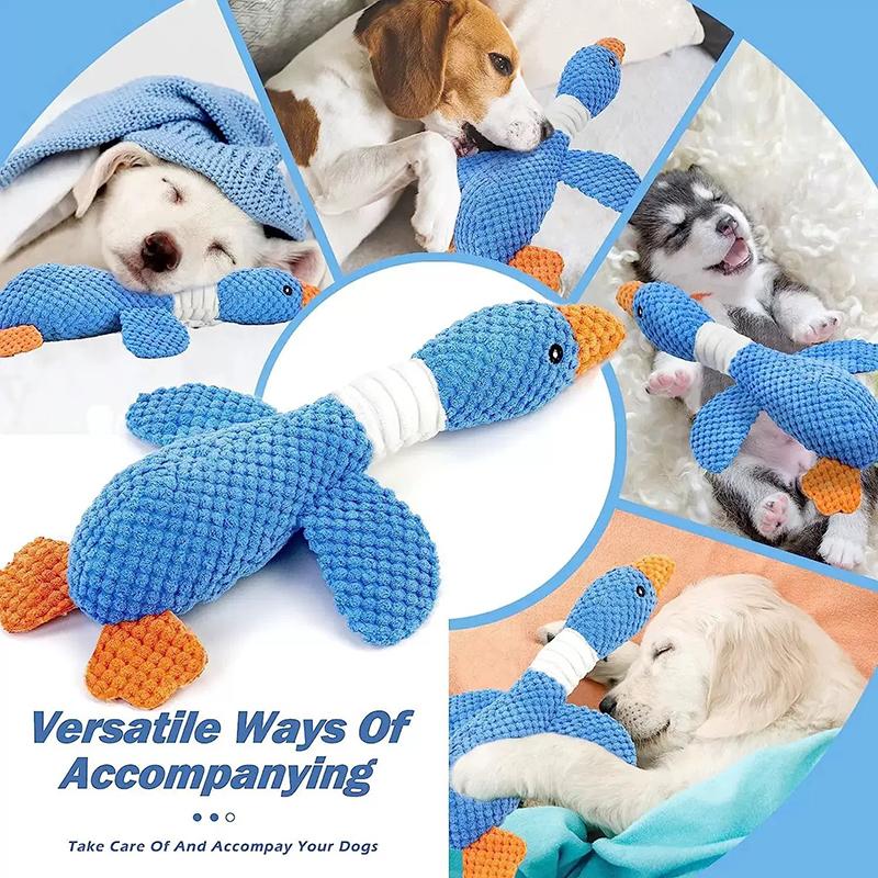 Игрушка для собак в виде утки-кряква, жевательная игрушка для собак, пищащая дикая утка, обучающая игрушка-головоломка, милая мягкая игрушка для жевания, устойчивая к укусам, товары для животных