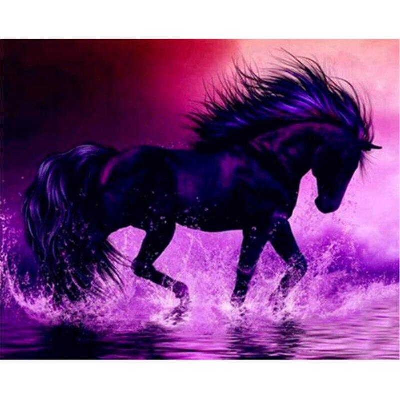 DIY лошадь 5D алмазная живопись полная круглая дрель животное Алмазная вышивка крестиком мозаичная картина стразы домашний декор