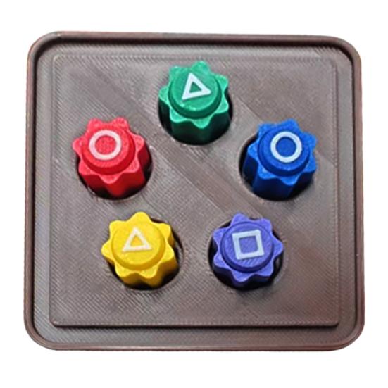 1 Set Korean Traditional 5 Stone Pebbles Game Set Enhance Hand-Eye Coordination Portable Sieve Set with Chassis