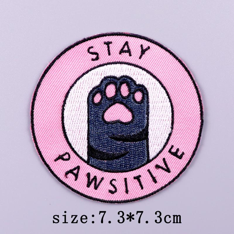 Cartoon Patch Animal Embroidered Patches For Clothing Cat Dog Patch Iron On Patches For Clothes Sticker On Clothes Hook Loop