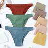 Women Thongs Low Waist Seamless Solid Color High Elasticity Anti-septic Soft Breathable Briefs Intimate Clothes