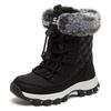 HOBIBEAR Kids Snow Boots Waterproof Outdoor Winter Shoes Warm Faux Fur Lined Elastic Band Boots