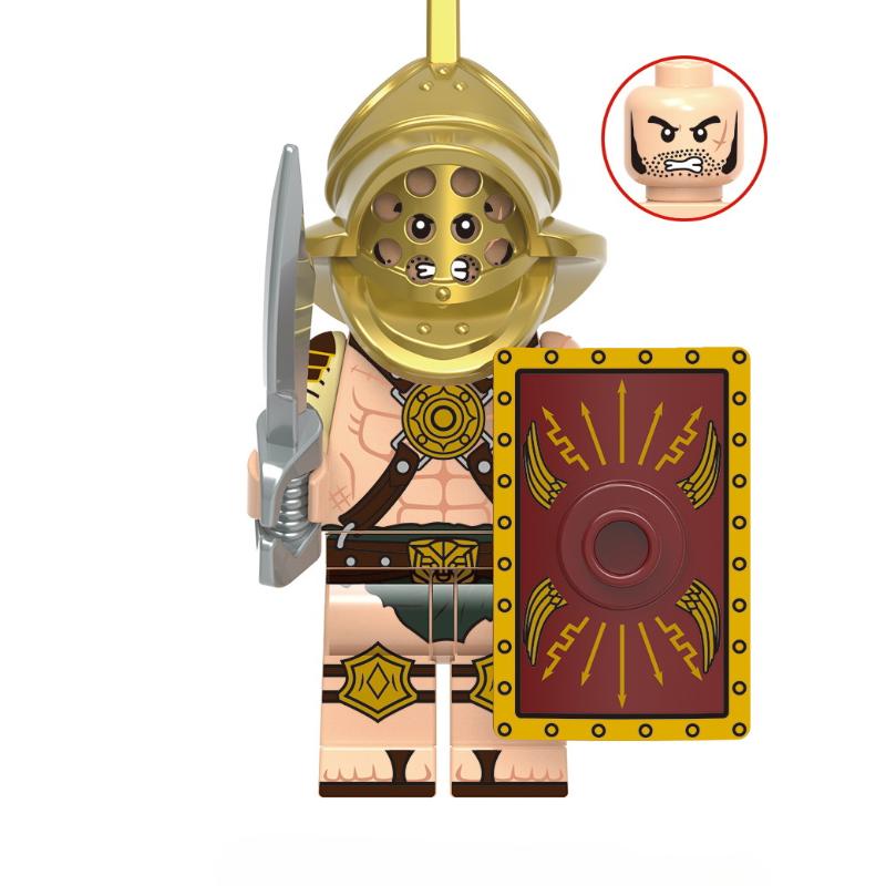 Single Sell Medieval Time Knight Warrior Roman Soldier Helmet Building Blocks Figures Accessories Toys for Children XH1768-1775