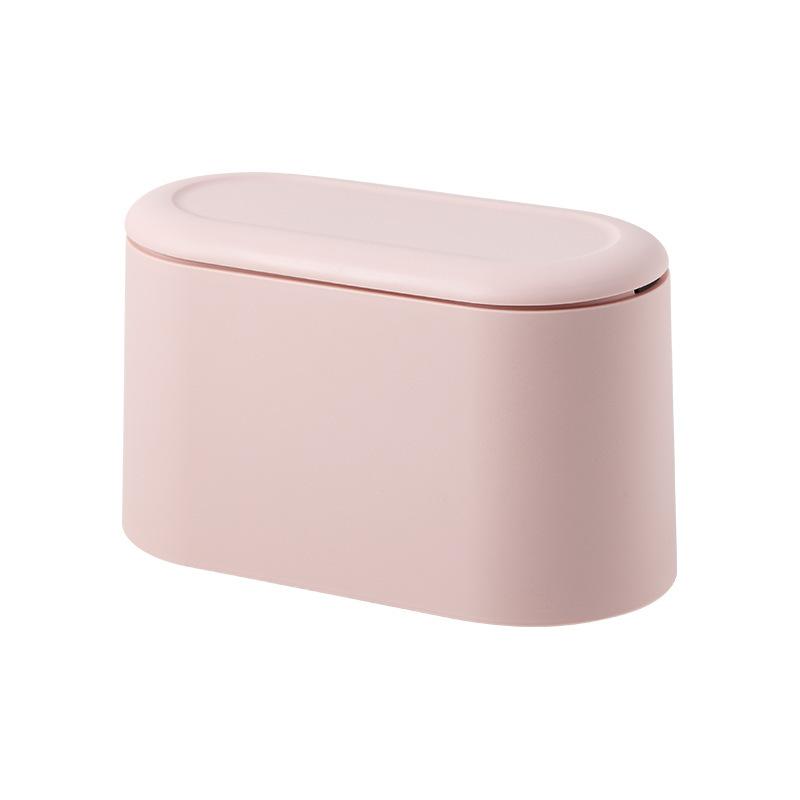Simple Desktop Trash Bin Mini Durable Storage Bucket Can Automatic Pop-up Lid For Dressing Tables Home Office Garbage Bucket
