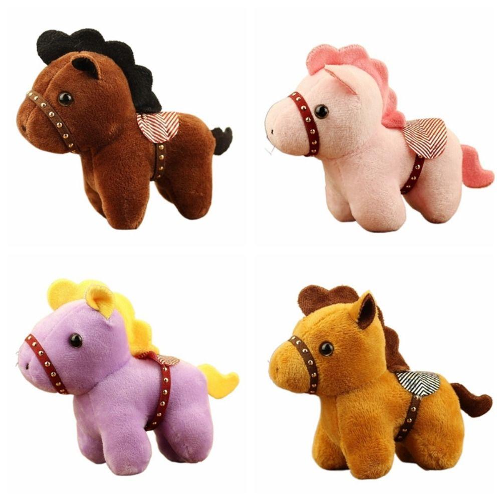 Mascot Doll Pony Pendant Cartoon Zodiac Pony Figurine Stuffed Animal Keyring Car Decoration