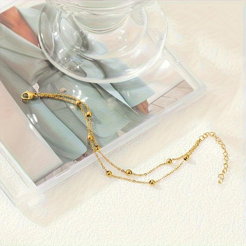 1pc Classic Minimalist Copper Bracelet, Gold-plated Silver Bracelet Accessory