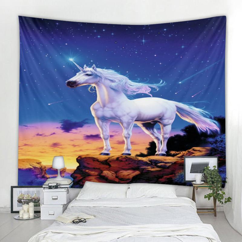 Настенный гобелен в стиле бохо для дома, спальни, гостиной, настенный гобелен в стиле фэнтези, декоративный настенный гобелен с единорогом