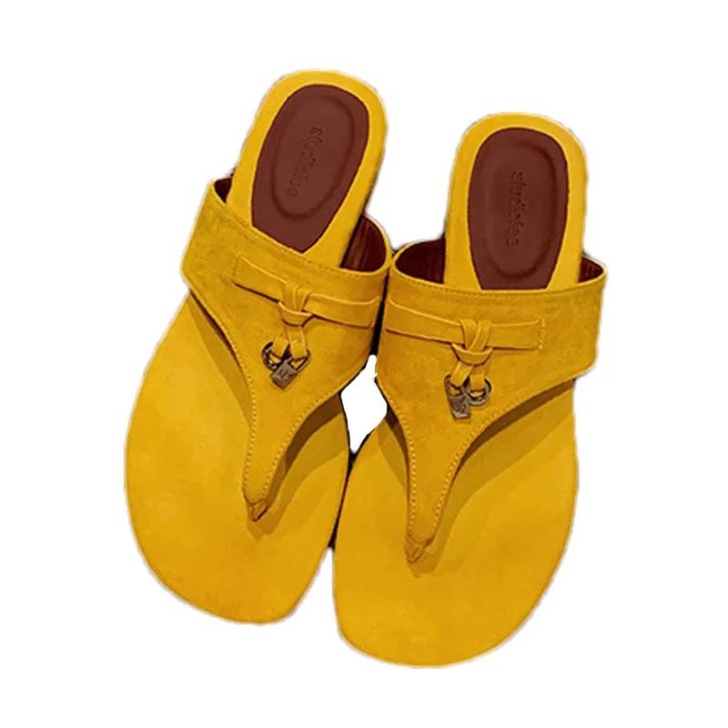 Балетки Женские Тапочки Дизайнерские Туфли с Перемычкой Замшевые Босоножки на Слинге Лето 2025 Новая Обувь Модные Шлепанцы Пляжные Zapatillas Mujer