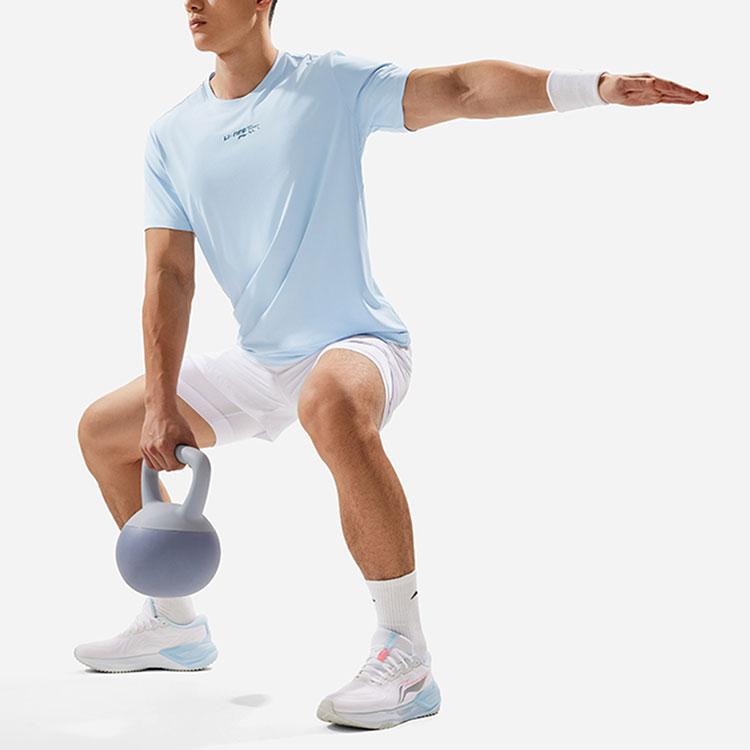 Li Ning Мужская футболка из серии Fitness, цвет 'Облачно-голубой', ATSU023-8