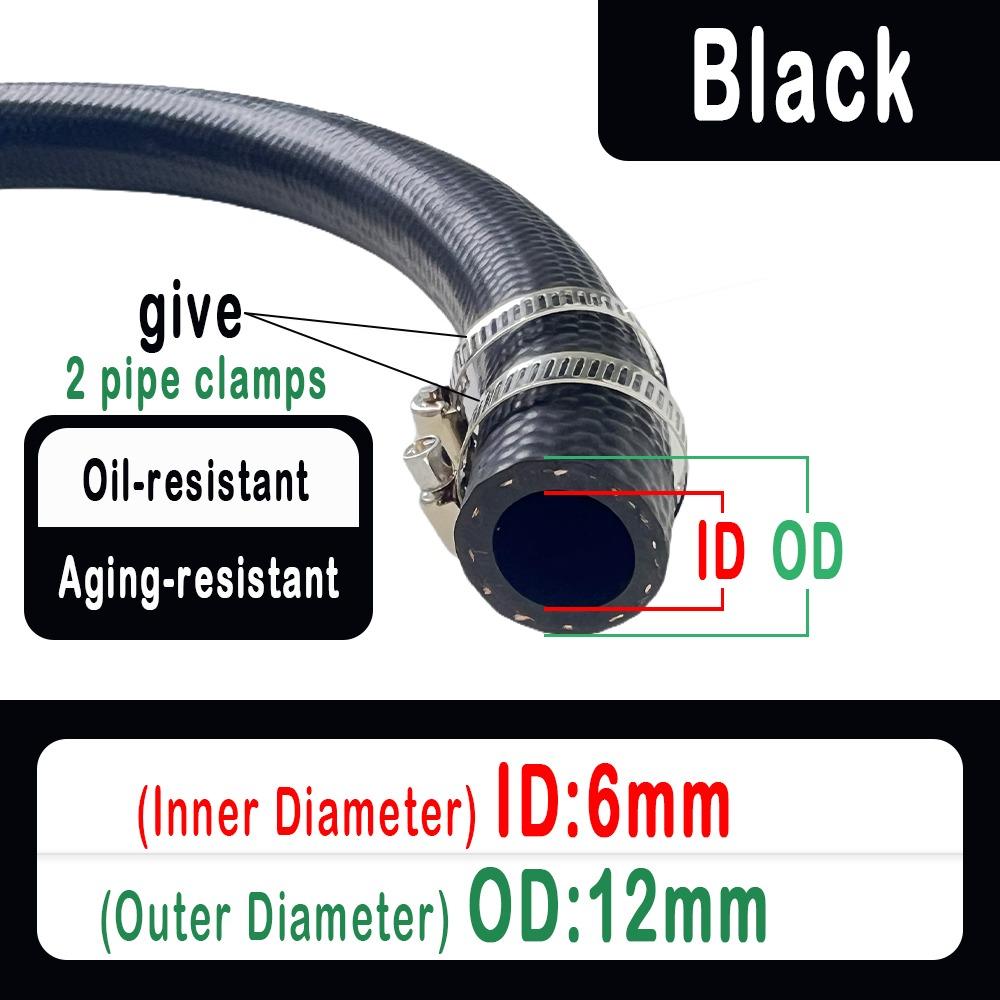Durable Multifunctional Car Fuel Hoses ID 4 5 6 8 10 12 14mm with Pipe Clamp NBR Oil Resistant Hose Diesel Hose